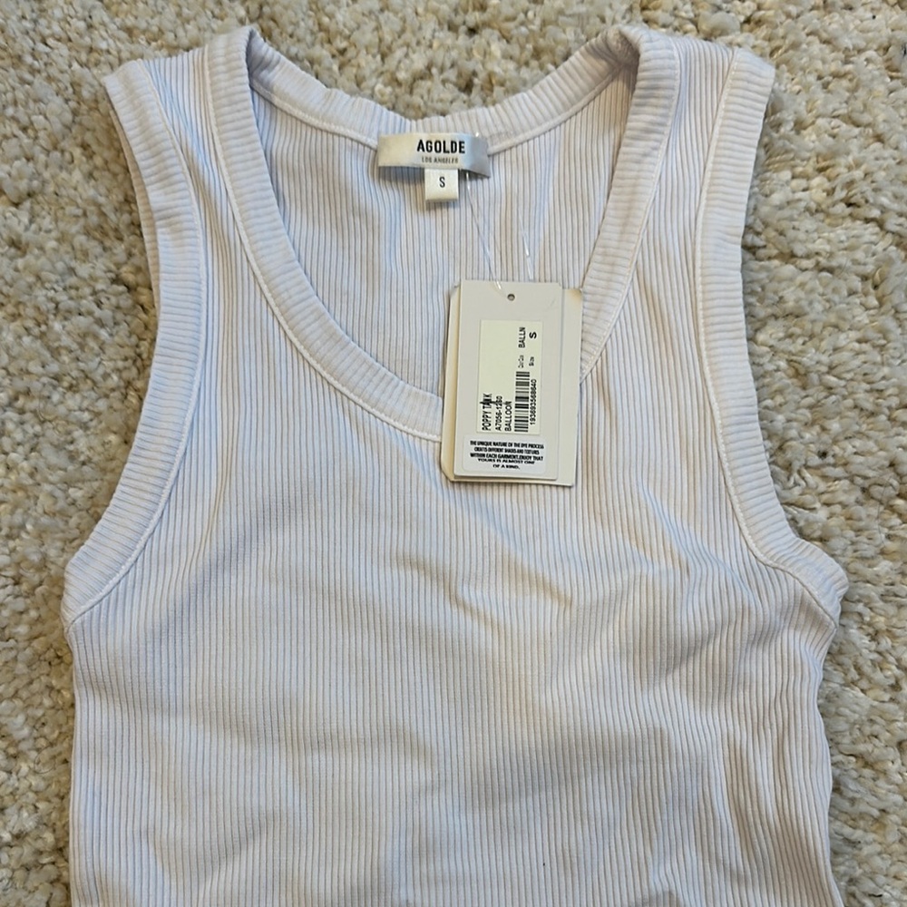 AGOLDE Women's Ribbed Tank Top - Light Gray